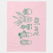 Cute Plant Lady Funny Cactus Quote in Pink Green Fleece Deken (Voorkant)