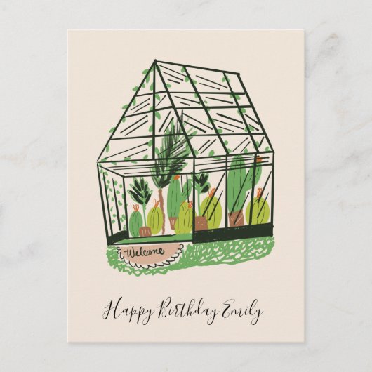 Cute Plant Lovers Greenhouse Briefkaart (Voorkant)