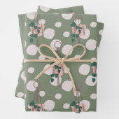 Cute Plant Macrame Scatered Dot Patroon Inpakpapier Vel (In situ)