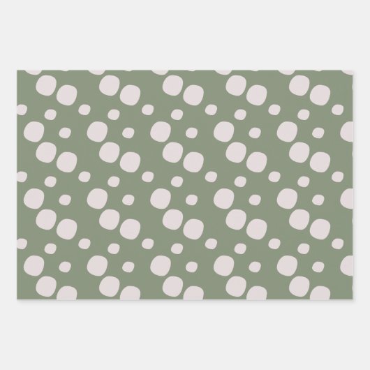 Cute Plant Macrame Scattered Dot Greenery Pattern Inpakpapier Vel (Voorkant 2)