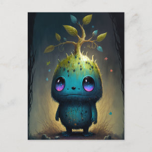 Cute Plant Monster Fantasy Art Briefkaart