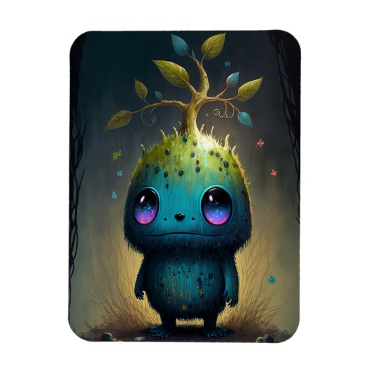Cute Plant Monster Fantasy Art Magnet Magneet (Verticaal)