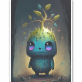 Cute Plant Monster Fantasy Art Sticker (Voorkant)
