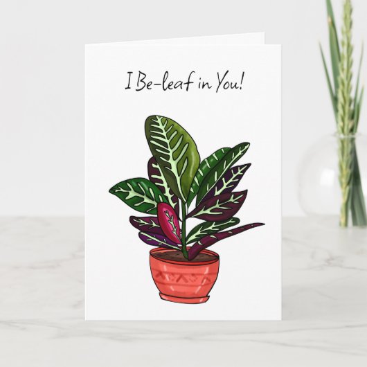 Cute Plant Pun Friendship Enmoediger Kaart (Voorkant)