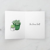 Cute Plant Pun Friendship Enmoediger Kaart (Binnen)