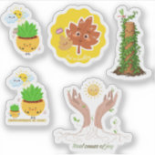 Cute Plant Pun Sticker Sheet Overbrengbaar (Voorkant)