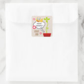 Cute Plant Youre Groeit Great Job Classroom Vierkante Sticker (Tas)