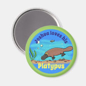 Cute platypus cartoon design magnet (Voorkant / Achterkant)