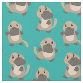 Cute Platypus Cartoon Fabric Stof (Close Up)
