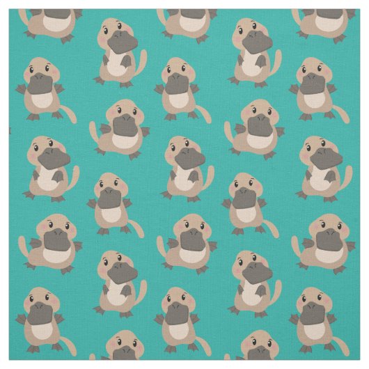 Cute Platypus Cartoon Fabric Stof (Swatch)
