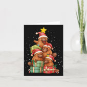 Cute Platypus Le Christmas Tree Xmas Hat  Kaart (Voorkant)