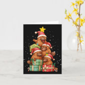 Cute Platypus Le Christmas Tree Xmas Hat  Kaart (Gele Bloem)