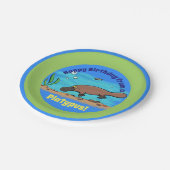 Cute platypus onderwater cartoon papier bord (Gekanteld)