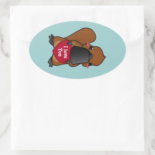 Cute Platypus Ovale Sticker (Tas)