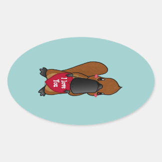 Cute Platypus Ovale Sticker