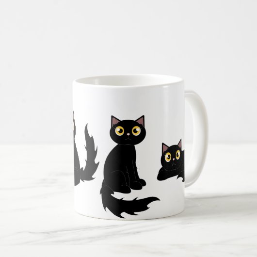 Cute Playful Black Cat Series Koffiemok (Voorkant rechts)