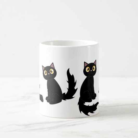 Cute Playful Black Cat Series Koffiemok (Center)