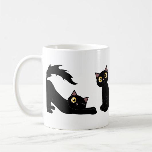 Cute Playful Black Cat Series Koffiemok (Links)