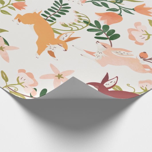 Cute & Playful Bunny Pattern Cadeaupapier (Hoek)