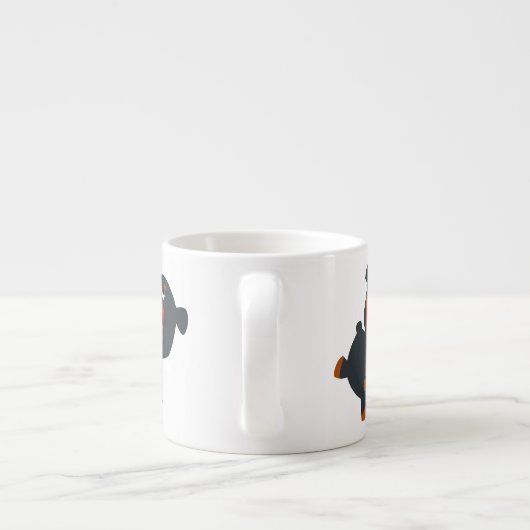 Cute Playful Cartoon Baby Rottweiler Espresso Kop (Achterkant)