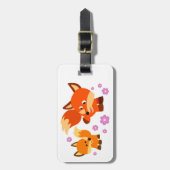Cute Playful Cartoon Foxes Bagagelabel (Voorkant verticaal)