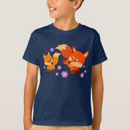 Cute Playful Cartoon Foxes Children T-Shirt