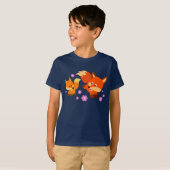 Cute Playful Cartoon Foxes Children T-Shirt (Voorkant volledig)