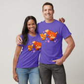 Cute Playful Cartoon Foxes T-Shirt (Unisex)
