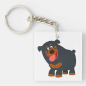 Cute Playful Cartoon Rottweiler AcrylSleutelhanger Sleutelhanger (Voorkant)