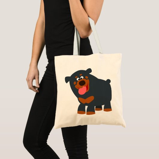 Cute Playful Cartoon Rottweiler Bag Tote Bag (Voorkant (product))