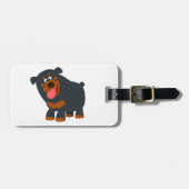 Cute Playful Cartoon Rottweiler Bagagelabel (Voorkant horizontaal)