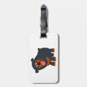 Cute Playful Cartoon Rottweiler Bagagelabel (Achterkant verticaal)