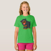 Cute Playful Cartoon Rottweiler Children T-Shirt (Voorkant volledig)