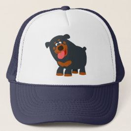 Cute Playful Cartoon Rottweiler Pet
