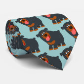 Cute Playful Cartoon Rottweiler Stropdas (Opgerold)