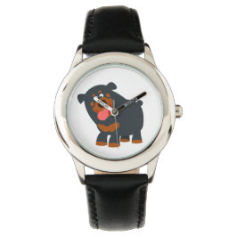 Cute Playful Cartoon Rottweiler Watch Horloge