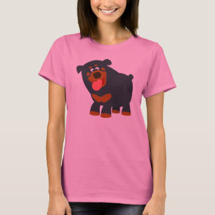 Cute Playful Cartoon Rottweiler Women T-Shirt