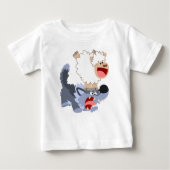 Cute Playful Cartoon Sheep and Wolf Baby T-Shirt (Voorkant)