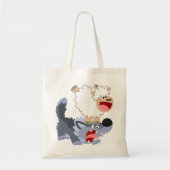 Cute Playful Cartoon Sheep and Wolf Bag Tote Bag (Voorkant)