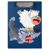 Cute Playful Cartoon Sheep and Wolf Clipboard Klembord (Voorkant)