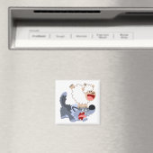 Cute Playful Cartoon Sheep and Wolf Magnet (Insitu (Vaatwasser))