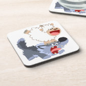 Cute Playful Cartoon Sheep and Wolf Onderzetters S (Linkerzijde)