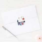 Cute Playful Cartoon Sheep and Wolf Sticker (Envelop)