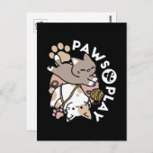 Cute Playful Cats Design – Fun Paws and Play Art Briefkaart (Voorkant / Achterkant)