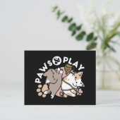 Cute Playful Cats Design – Fun Paws and Play Art Feestdagenkaart (Staand voorkant)