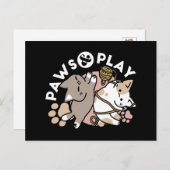 Cute Playful Cats Design – Fun Paws and Play Art Feestdagenkaart (Voorkant / Achterkant)