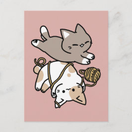 Cute Playful Cats Design – Fun Paws and Play Art Feestdagenkaart