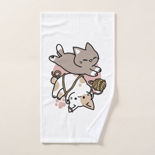 Cute Playful Cats Design – Fun Paws and Play Art Handdoek (Handdoek)