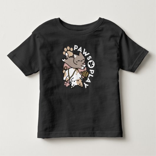 Cute Playful Cats Design – Fun Paws and Play Art Kinder Shirts (Voorkant)