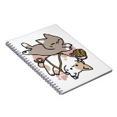 Cute Playful Cats Design – Fun Paws and Play Art Notitieboek (Rechterzijde)